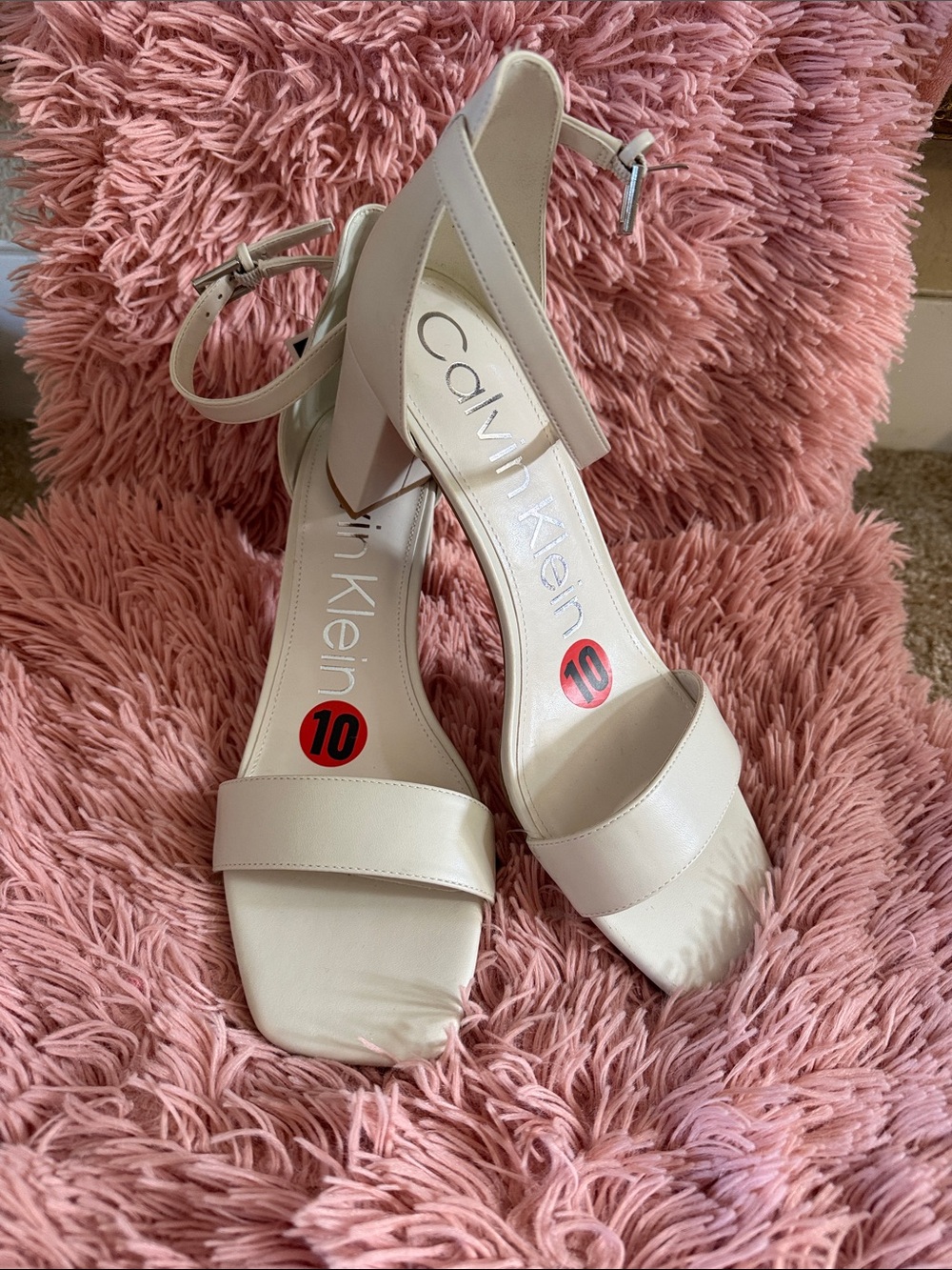 Calvin Klein Women's Marle white dress sandals 10